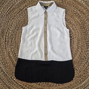 Talbots Women's XS Collared Sleeveless Button Down Polyester Top